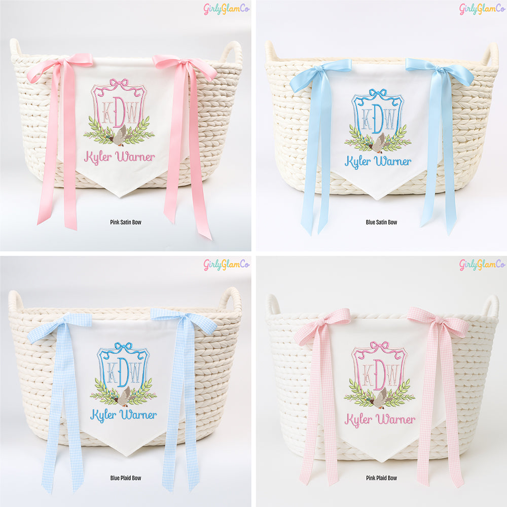 Custom Baby Banner with Duck Crest โ Personalized Baby Banner, Newborn Hospital Door Sign