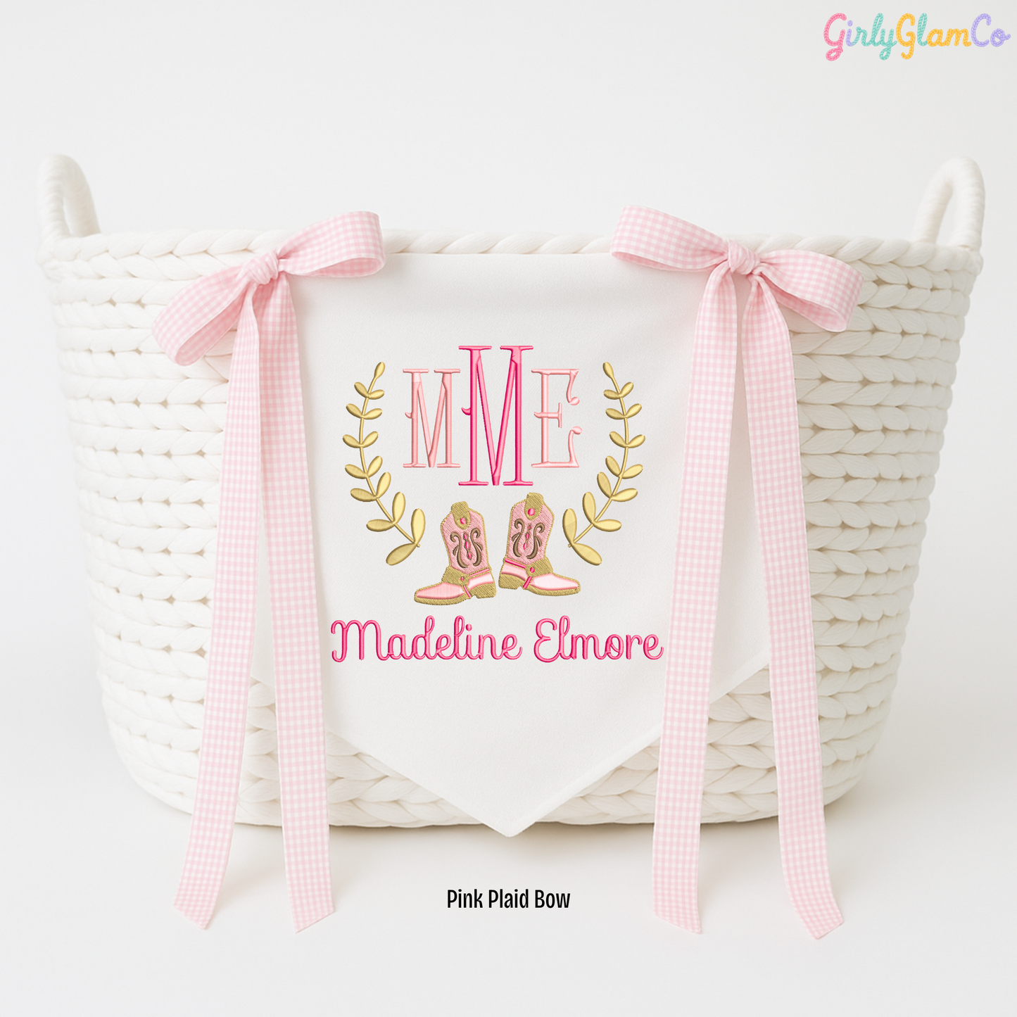 Baby Cowboy Boots Monogram โ Personalized Baby Banner, Newborn Hospital Door Sign