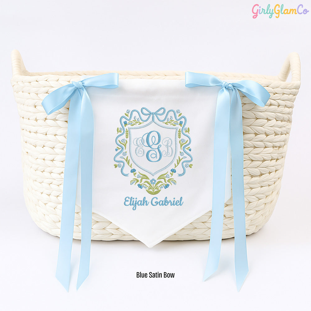 Royal Crest Monogram Baby Banner – Personalized Baby Banner, Newborn Hospital Door Sign