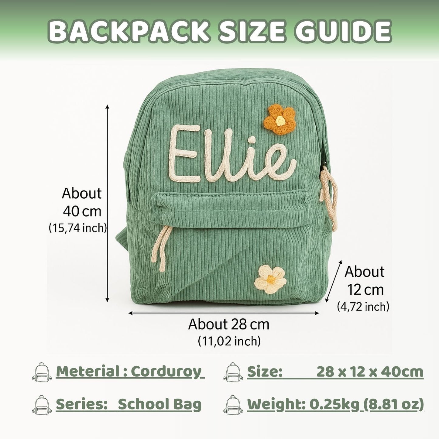 Personalized Toddler Backpack for Girl, Custom Kids Bag with Name, Back To School