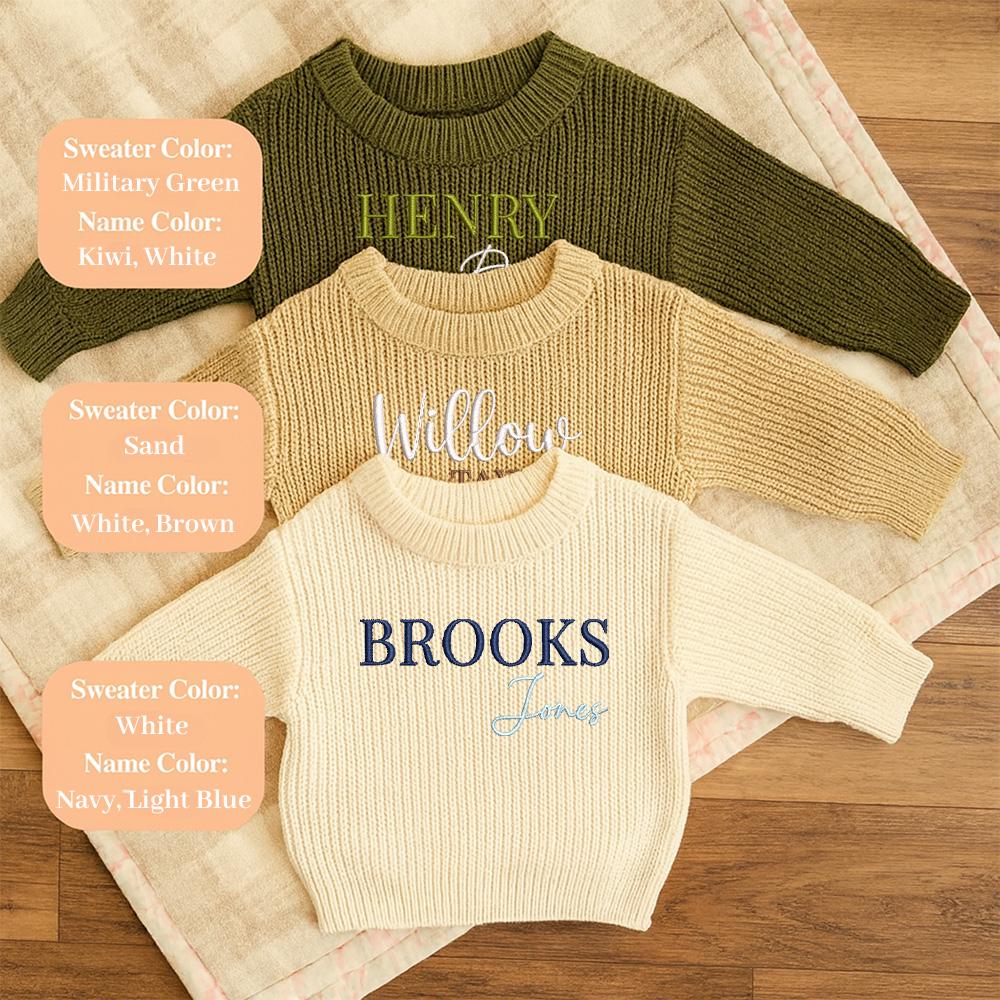 Personalized Baby Sweater, Embroidered Cotton Keepsake, Baby Shower Gift, Nursery Gifts,Baby Boy Gift,Baby Girl, Embroidered Newborn Sweater