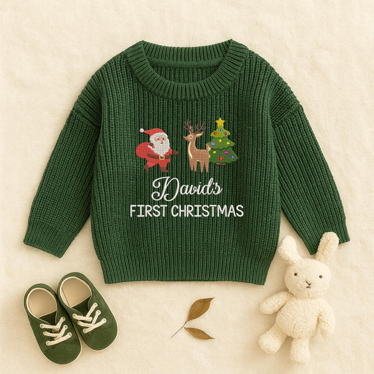 Embroidery My First Christmas Baby Sweater, Newborn Sweater with Christmas 2025, Baby Sweater, Baby Shower Gift, Keepsake for Baby
