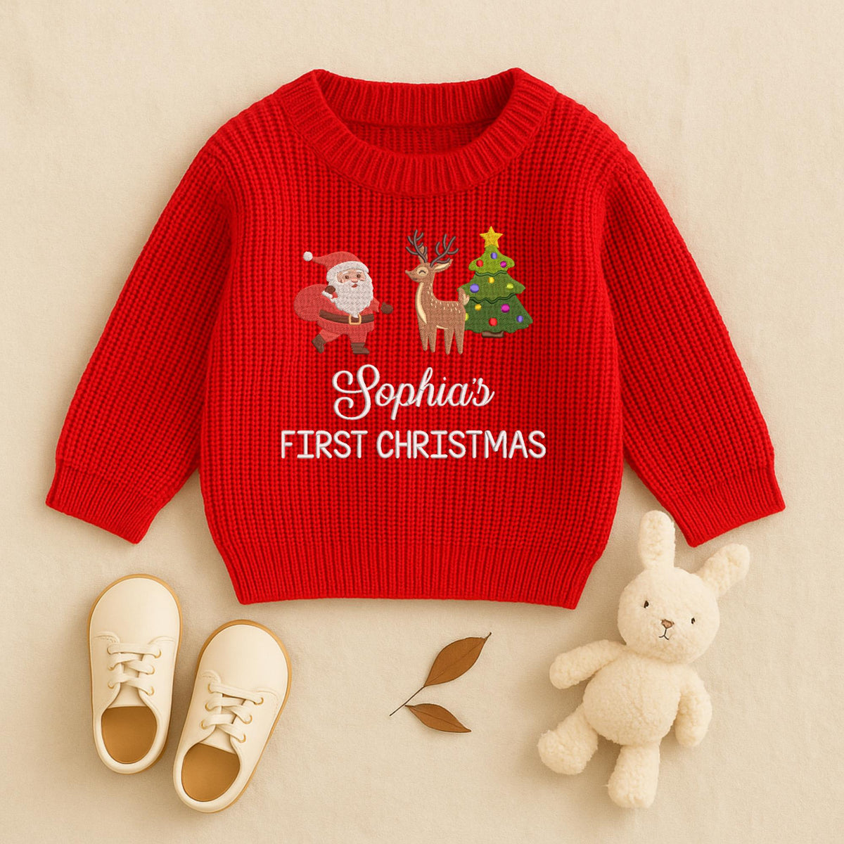 Personalized My First Christmas Baby Sweater, Newborn Sweater with Christmas 2025, Baby Sweater, Baby Shower Gift, Keepsake for Baby