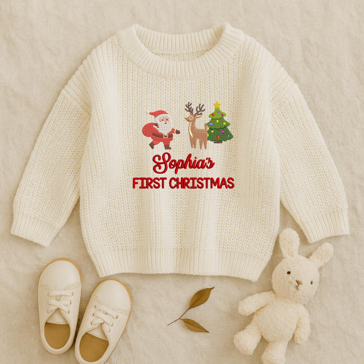 Embroidery My First Christmas Baby Sweater, Newborn Sweater with Christmas 2025, Baby Sweater, Baby Shower Gift, Keepsake for Baby