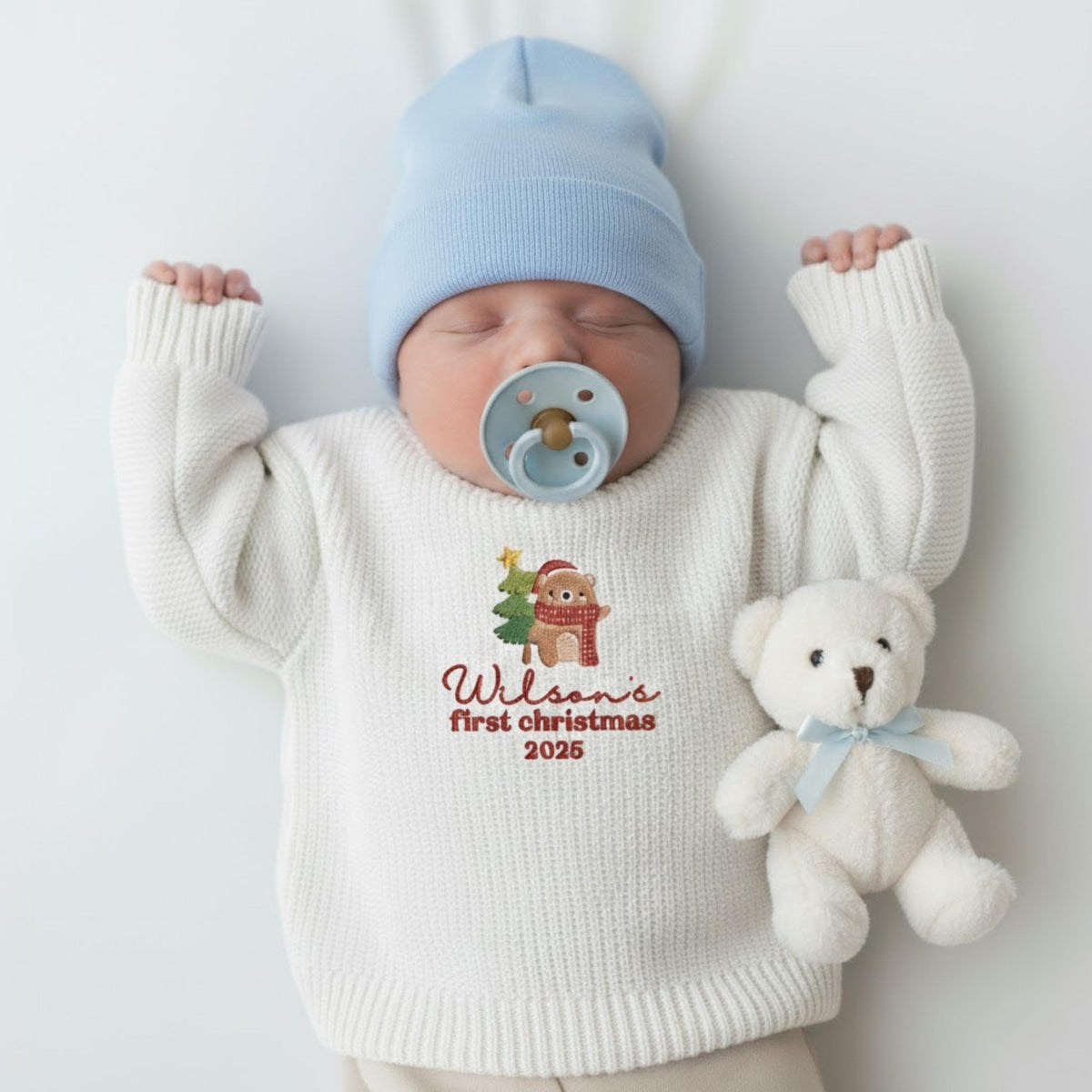 Embroidery My First Christmas Baby Sweater, Newborn Sweater with Christmas 2025, Baby Sweater, Baby Shower Gift, Keepsake for Baby