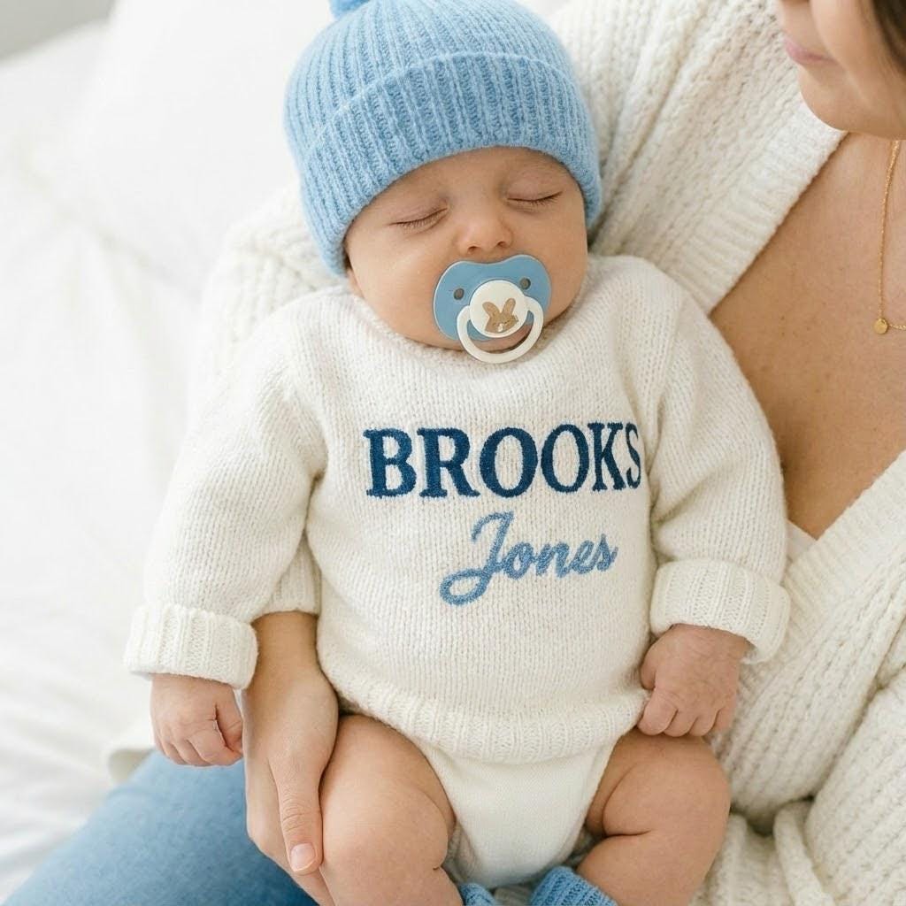 Personalized Embroidered Baby Name Sweater, Birth Announcement,Toddler Sweatshirt,Custom Kid Sweatshirt,Baby Keepsake,Baby Shower Gift
