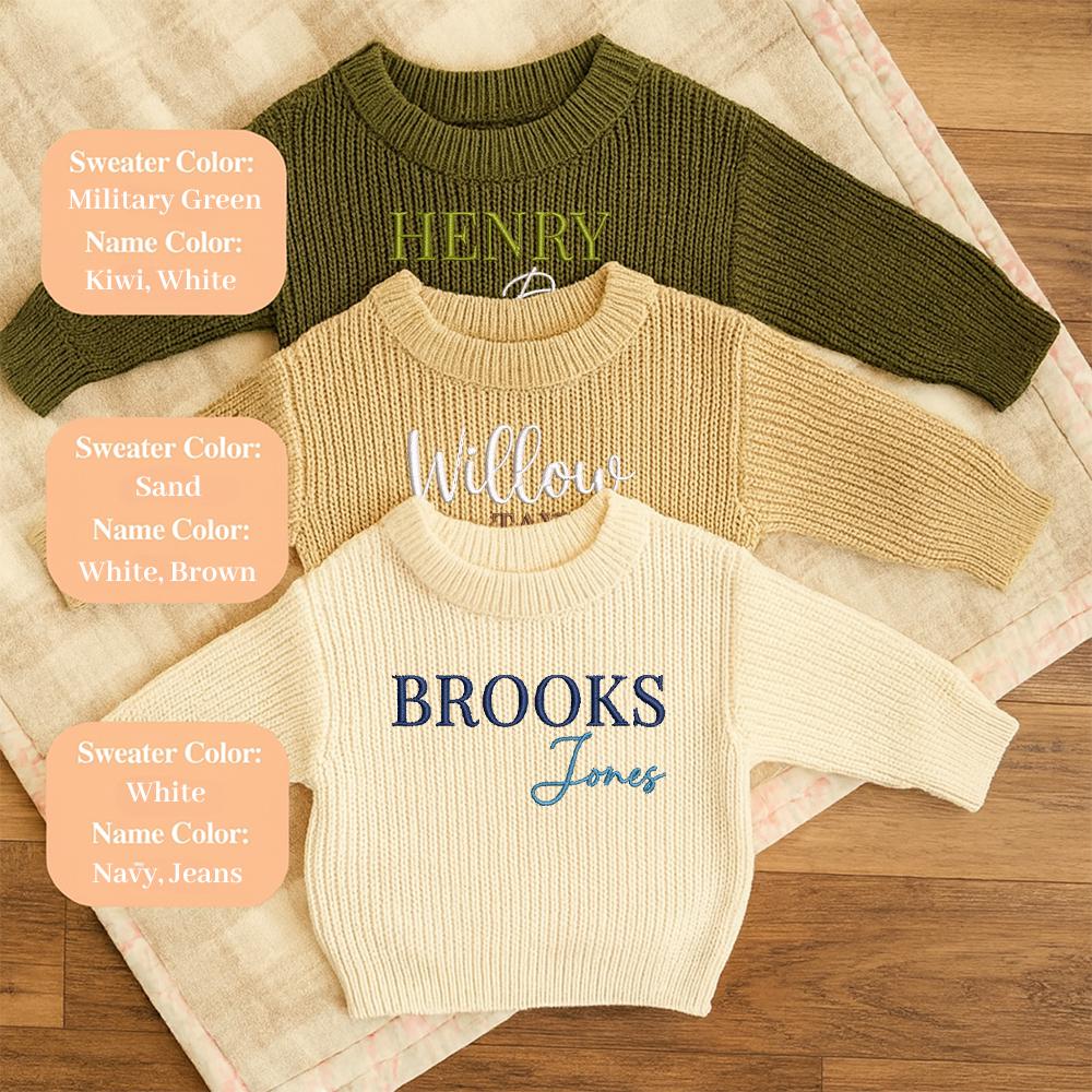 Personalized Embroidered Baby Name Sweater, Birth Announcement,Toddler Sweatshirt,Custom Kid Sweatshirt,Baby Keepsake,Baby Shower Gift