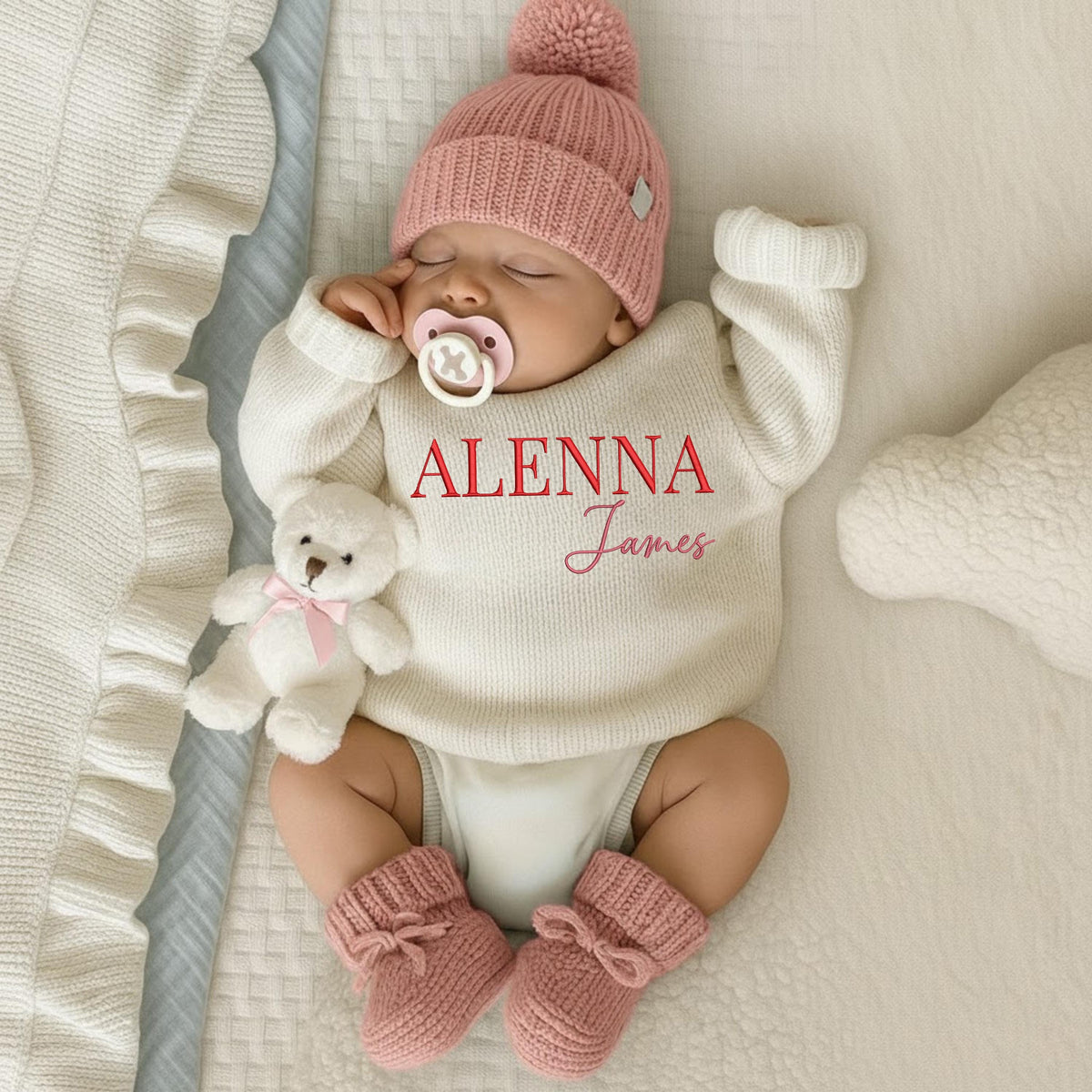 Personalized Embroidered Baby Name Sweater, Birth Announcement,Toddler Sweatshirt,Custom Kid Sweatshirt,Baby Keepsake,Baby Shower Gift