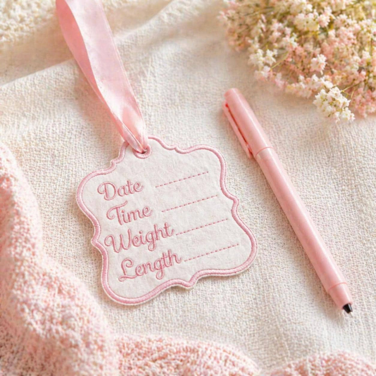 Custom Baby Banner with Birth Name Tag, Welcome Banner with Floral Crest, Bows Baby Banner, Hospital Door Sign, Baby Shower Gifts