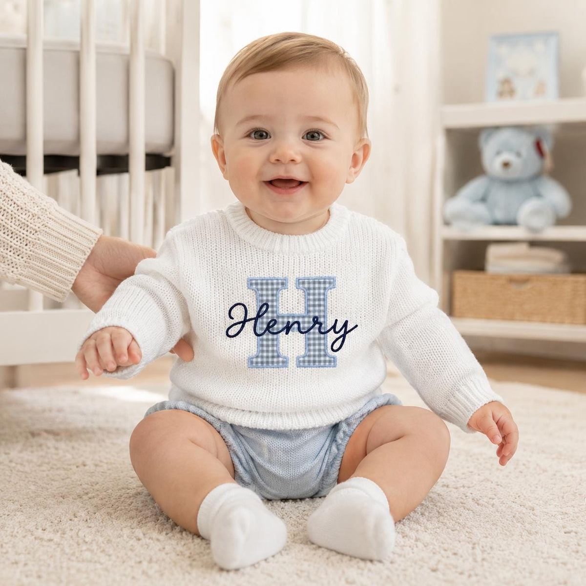 Personalized Embroidery Baby Sweater, Birth Announcement, Embroidered Baby Shower Gift, Kid Sweater, Keepsake for Newborn