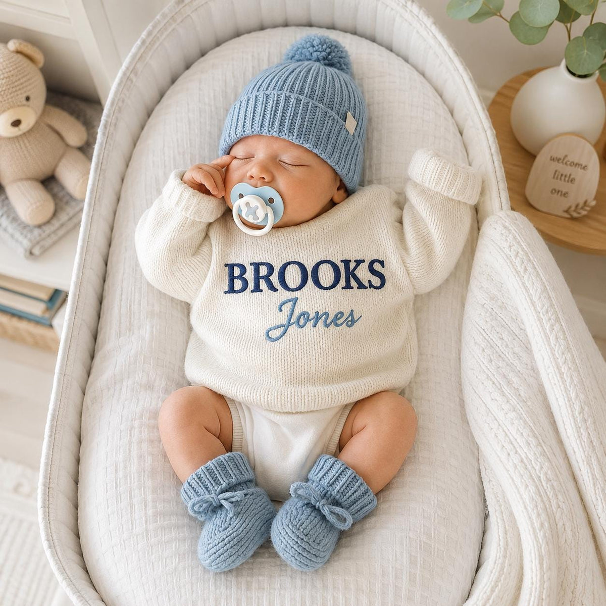 Personalized Baby Sweater, Embroidered Cotton Keepsake, Baby Shower Gift, Nursery Gifts,Baby Boy Gift,Baby Girl, Embroidered Newborn Sweater