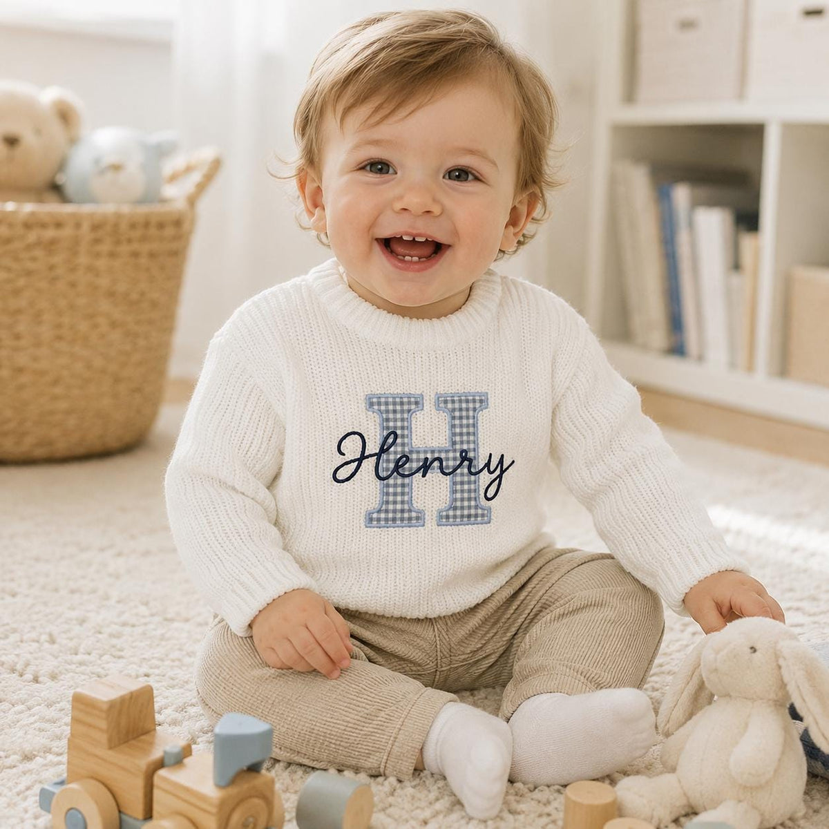 Personalized Embroidery Baby Sweater, Birth Announcement, Embroidered Baby Shower Gift, Kid Sweater, Keepsake for Newborn