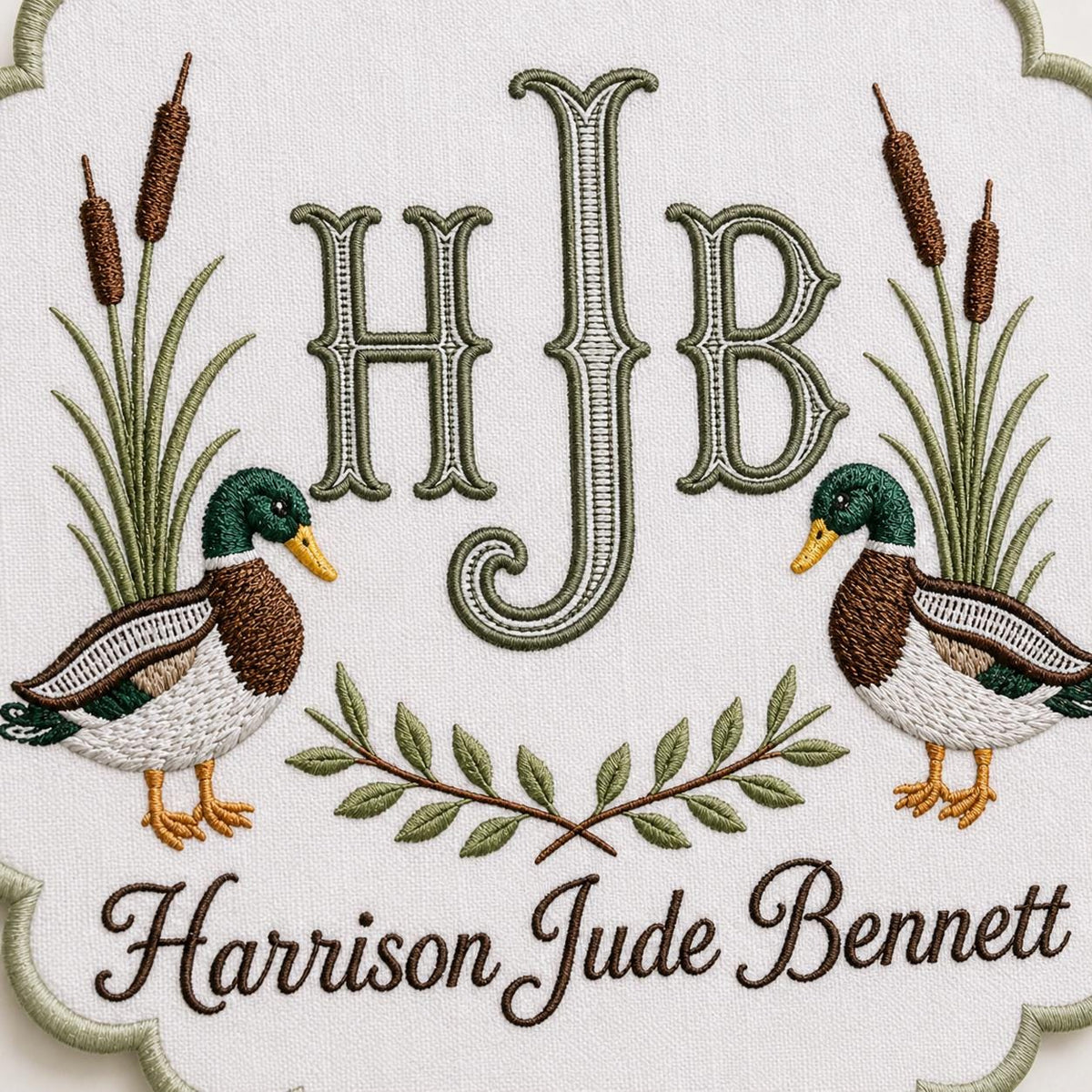 Personalized Baby Bassinet Banner, Embroidered Duck Name Sign, Custom Monogram Hospital Crib Decor, Custom Nursery Keepsake