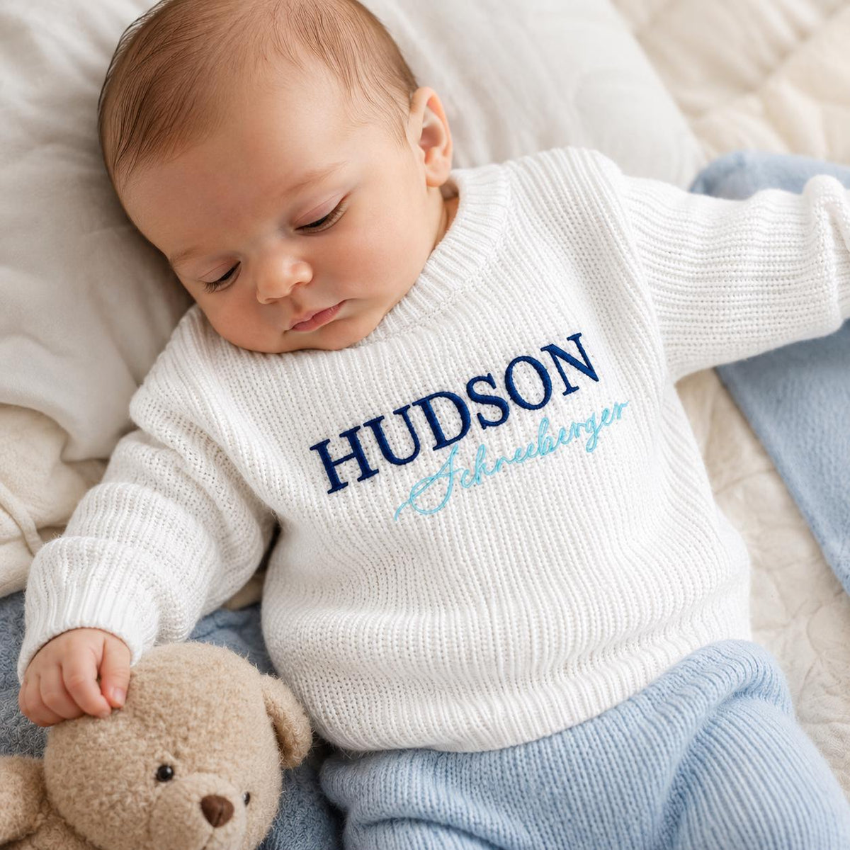 Personalized Baby Sweater, Embroidered Cotton Keepsake, Baby Shower Gift, Nursery Gifts,Baby Boy Gift,Baby Girl, Embroidered Newborn Sweater