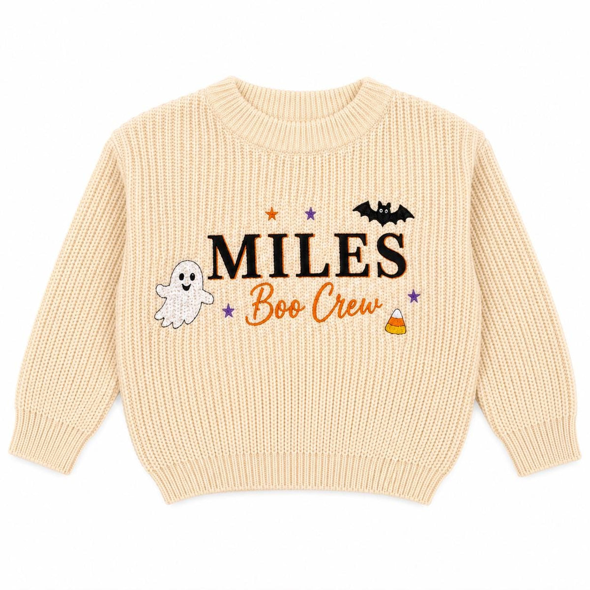 Boo Crew Halloween Baby Sweater, Personalized Name Embroidered Sweater, Baby Halloween Outfit, Pumpkin Ghost Gift, Baby Boy Halloween Outfit