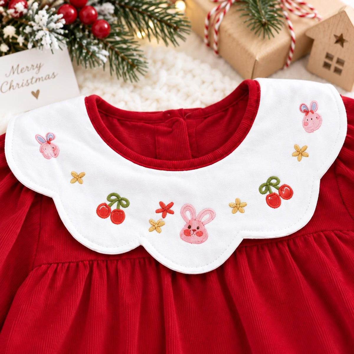 Personalized Baby Christmas Romper, My First Christmas Outfit, Custom Name Embroidered Baby Girl Romper, Holiday Baby Outfit