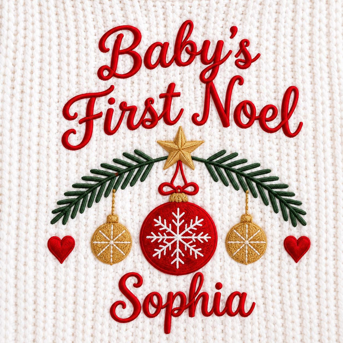 Personalized Baby Christmas Romper, First Christmas Outfit, Custom Embroidered Name Bodysuit, Baby Girl Boy Xmas Outfit