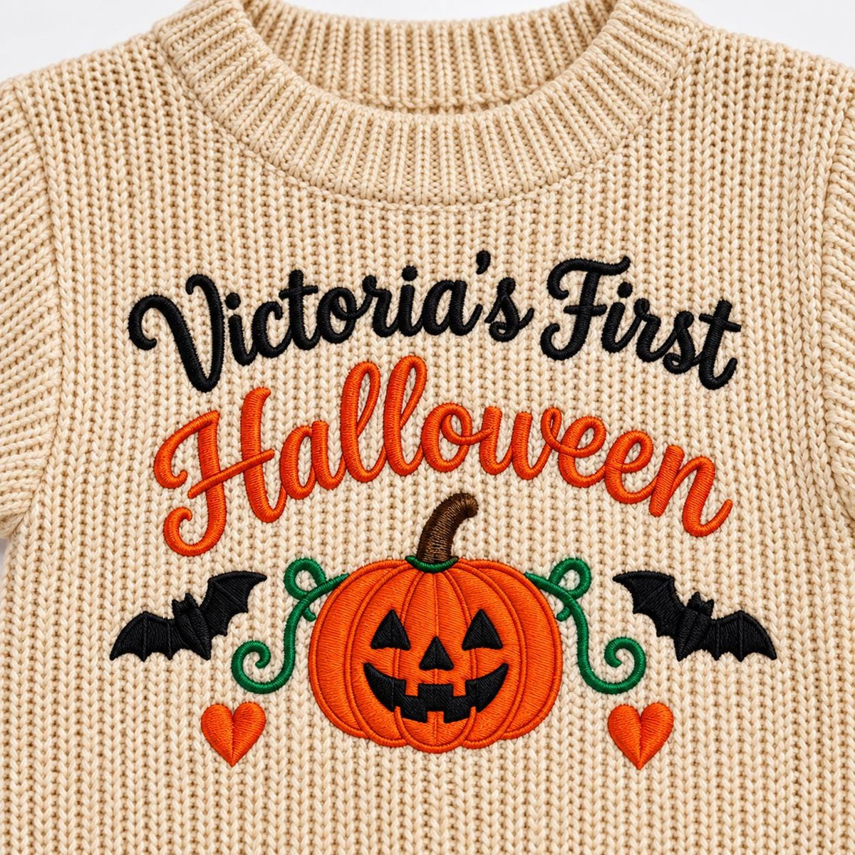 Personalized Baby Halloween Romper, Embroidered First Halloween Outfit, Little Pumpkin Bodysuit, Custom Baby Fall Outfit