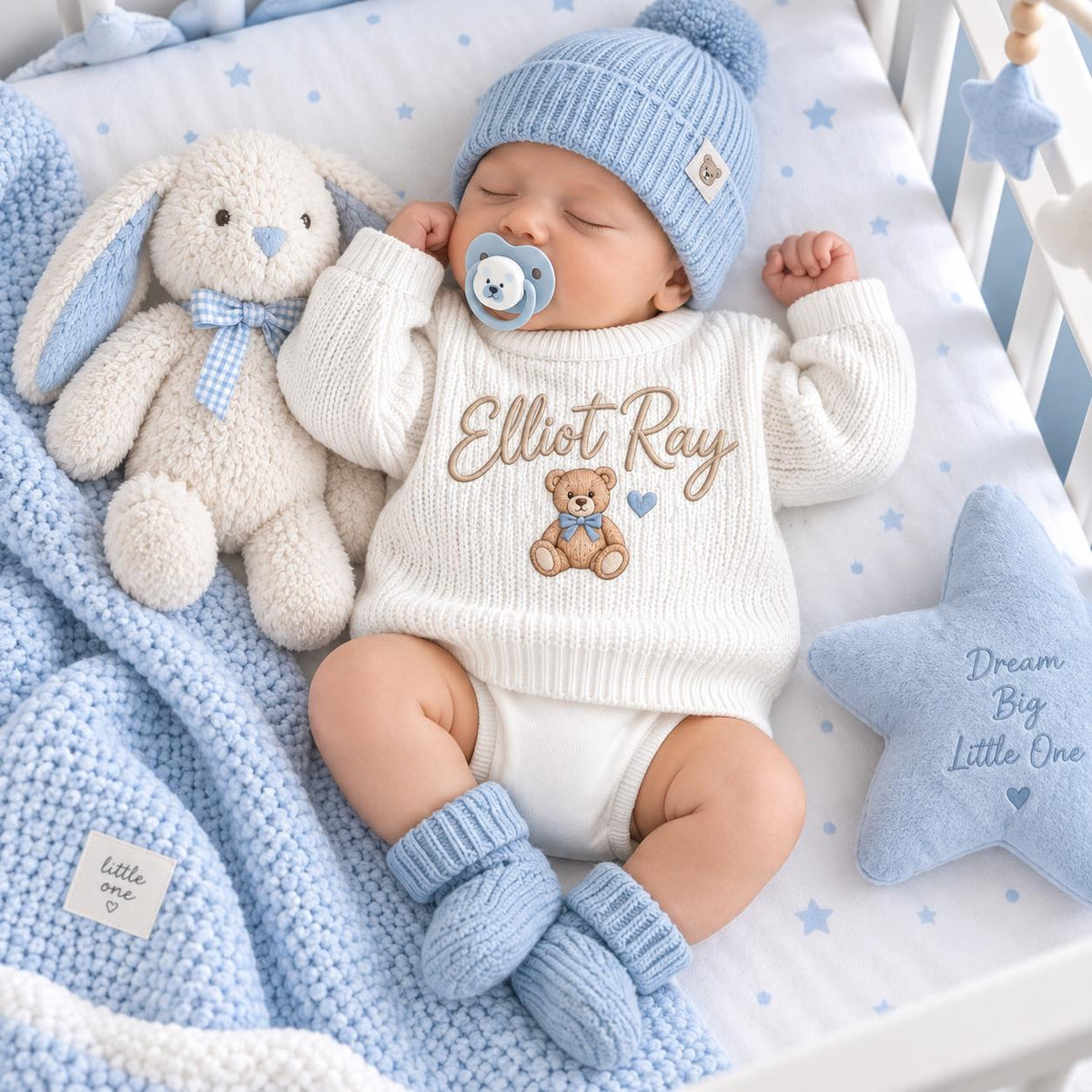 Personalized Baby Sweater with Name, Custom Baby Name Sweater for Newborn Boy Girl, Embroidered Knit Toddler Pullover, First Birthday