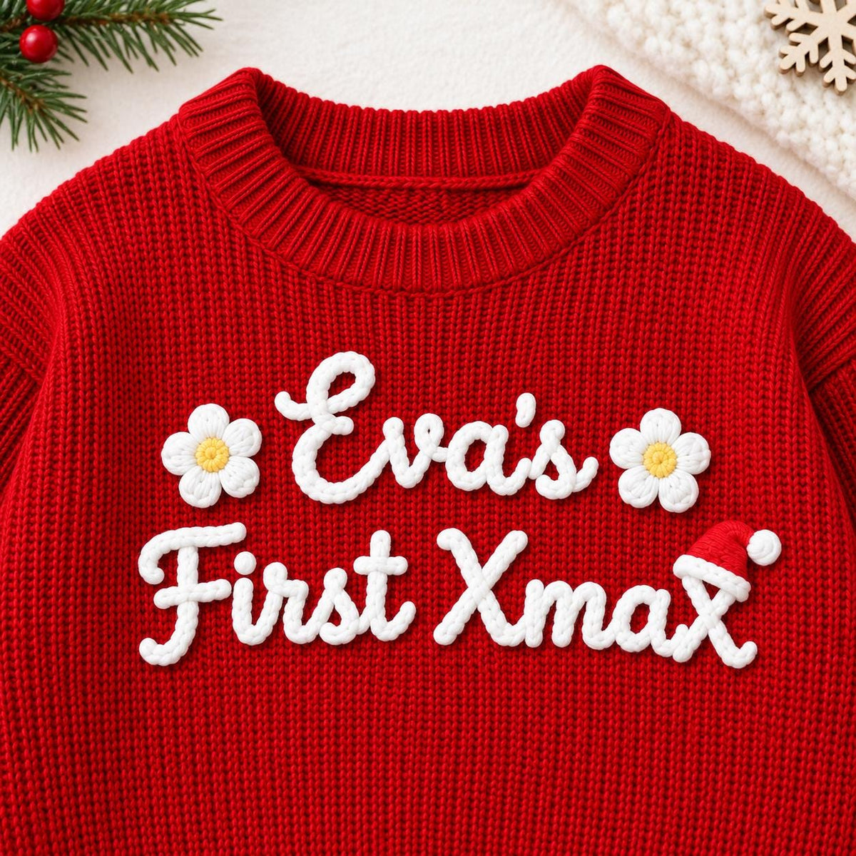 My First Christmas Sweater 2026, Personalized Baby Christmas Sweater, Baby's First Christmas Outfit, Custom Name Holiday Knit Sweater