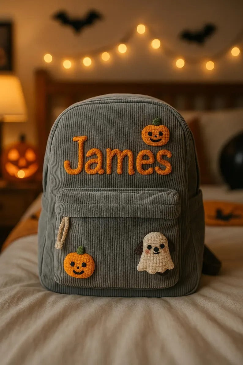 Personalized Halloween Backpack for Kids, Custom Toddler School Bag with Name, Gift for Halloween