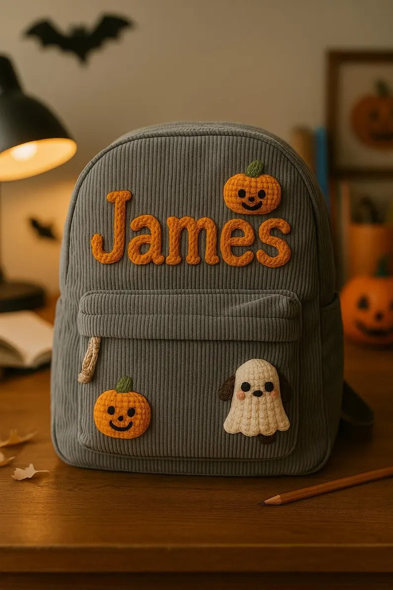 Personalized Halloween Backpack for Kids, Custom Toddler School Bag with Name, Gift for Halloween