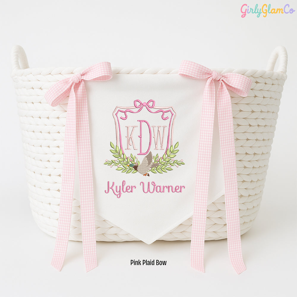 Custom Baby Banner with Duck Crest – Personalized Baby Banner, Newborn Hospital Door Sign