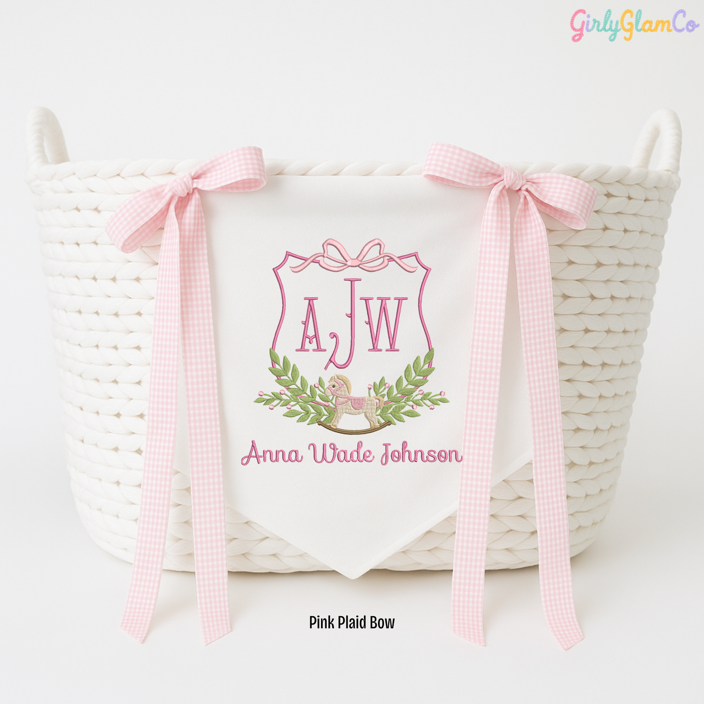 Rocking Horse Crest Baby Banner – Personalized Baby Banner, Newborn Hospital Door Sign