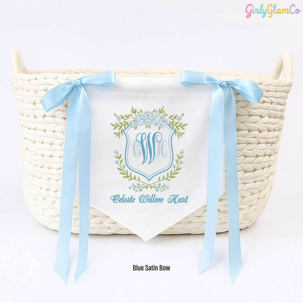 Royal Crest Monogram Baby Banner – Personalized Baby Banner, Newborn Hospital Door Sign