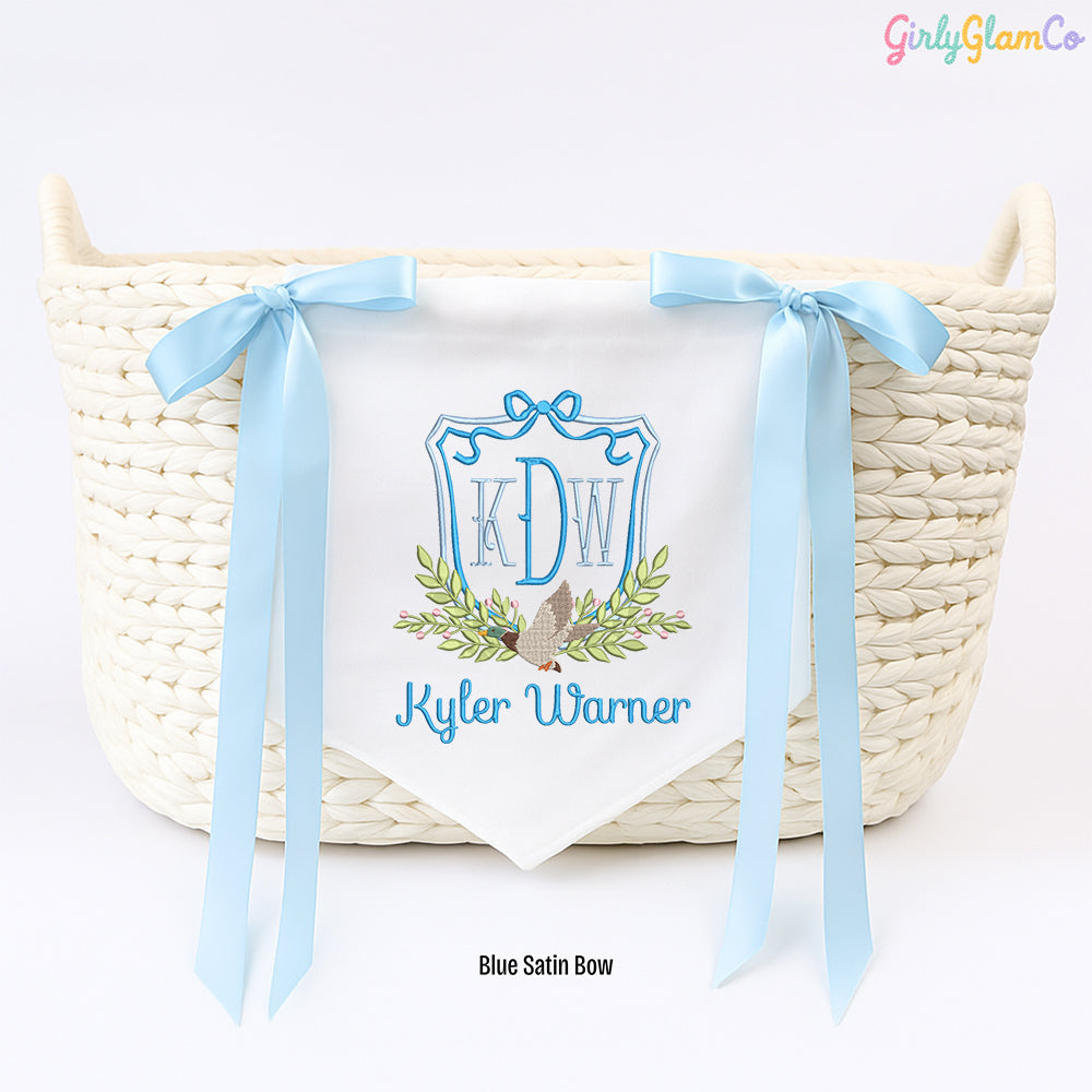 Custom Baby Banner with Duck Crest – Personalized Baby Banner, Newborn Hospital Door Sign