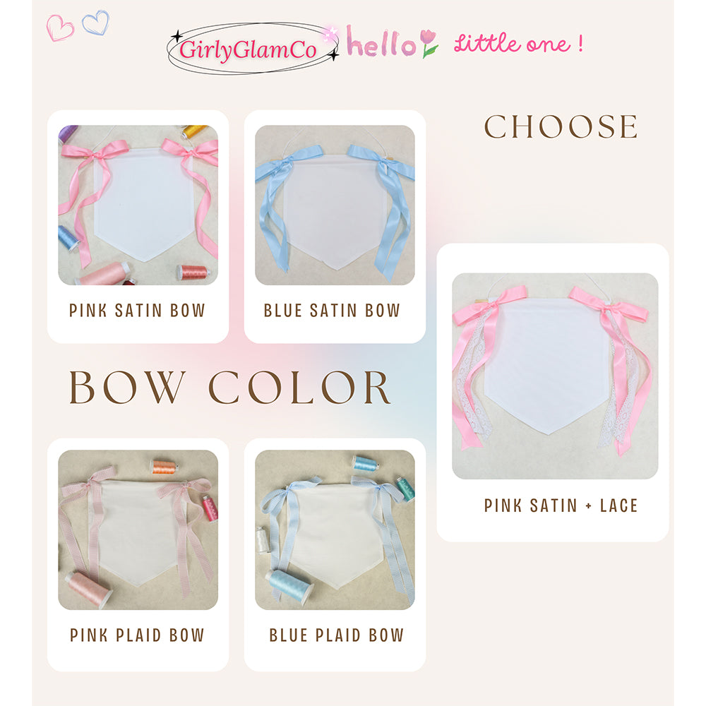 Bow Wreath Monogram Baby Banner – Personalized Baby Banner, Newborn Hospital Door Sign