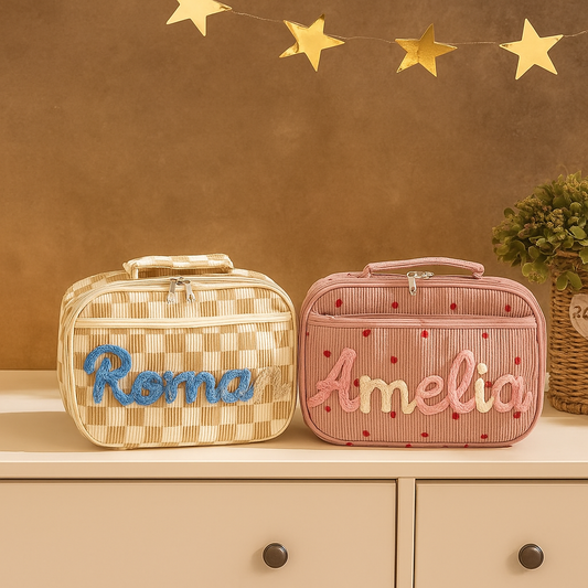 Personalized Toddler Lunch Bag – Back to School Gift for Kids, Custom Corduroy Tote