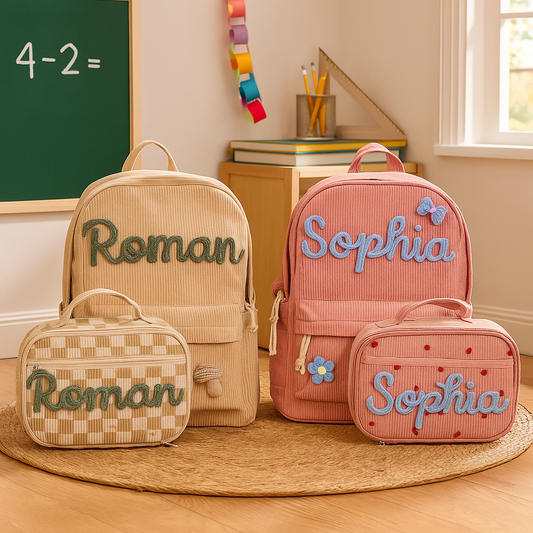 Personalized Toddler Backpack & Lunch Bag Set – Custom Name School Combo for Kids