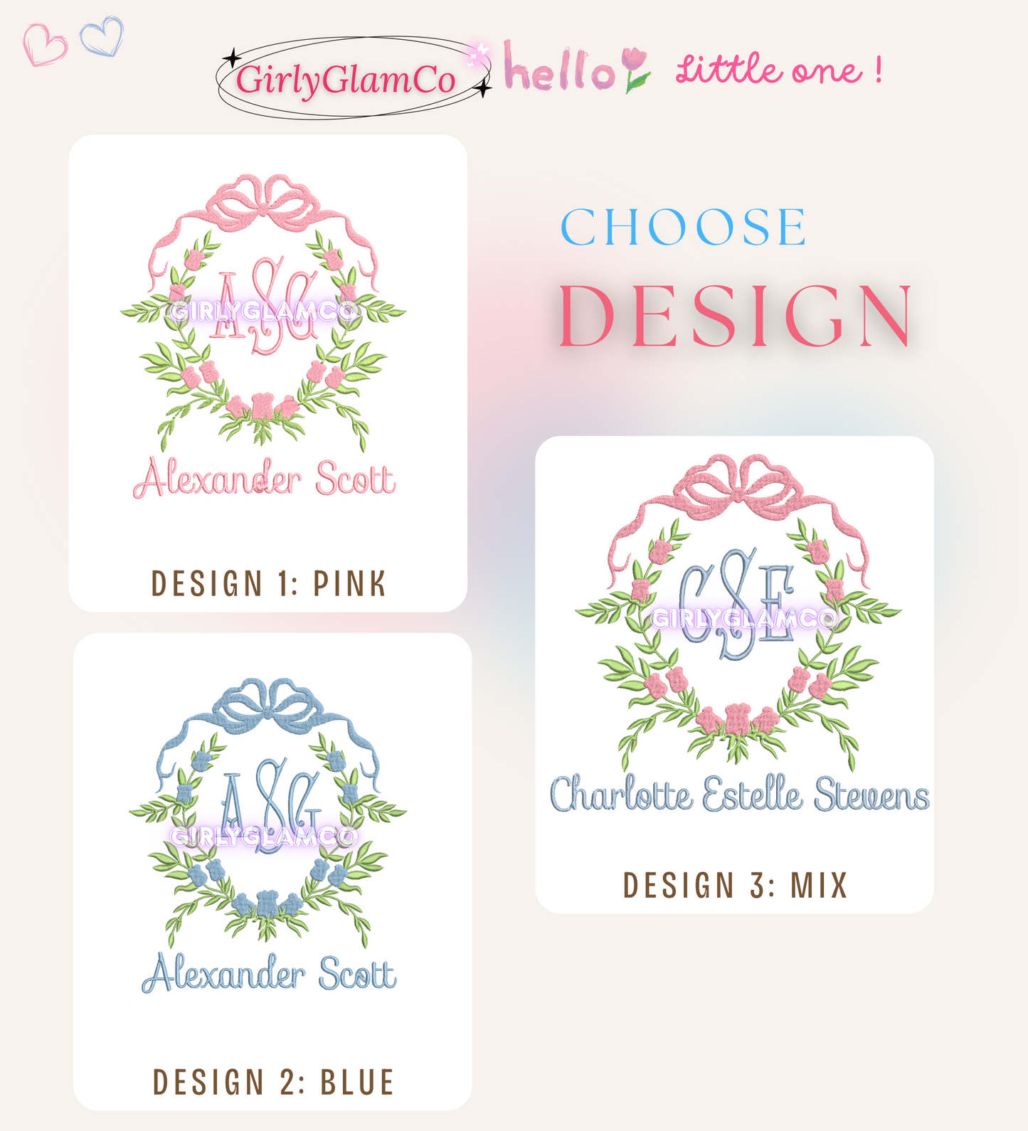 Olive Wreath Monogram – Personalized Baby Banner, Newborn Hospital Door Sign