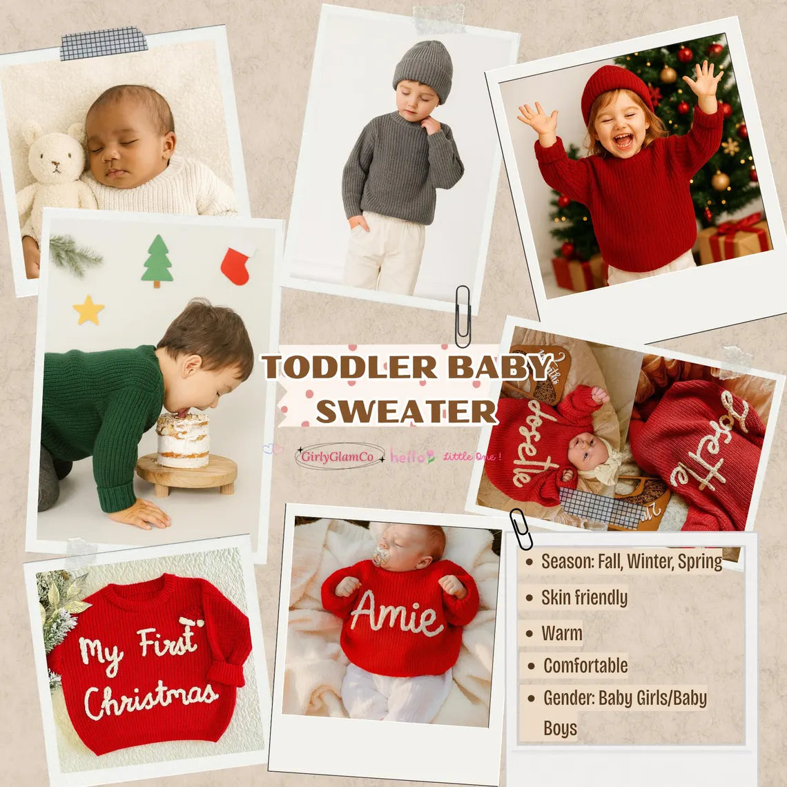 Baby Sweater with Name Merry Christmas 2025, Santa Baby Sweater, Christmas Baby Gifts, Custom Toddler Sweaters, My First Christmas Gift