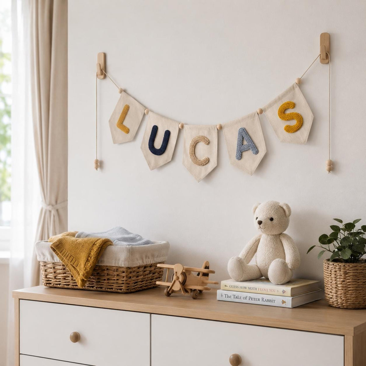 Personalized Yarn Letter Baby Name Banner