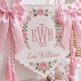 Personalized Floral Tassel Baby Name Plaque Hospital Door Decor