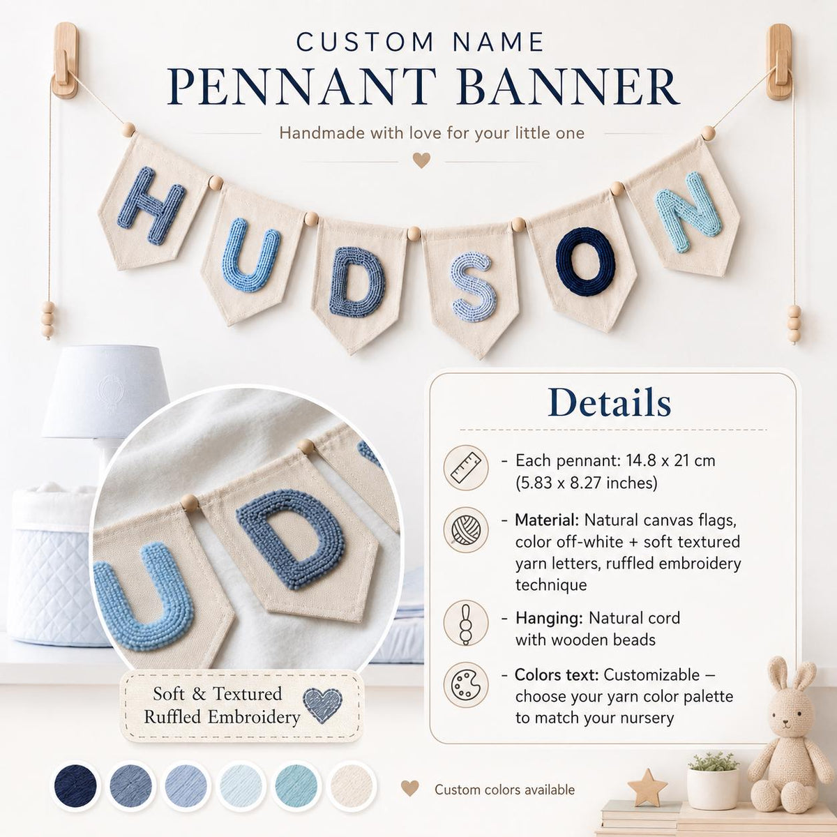 Personalized Yarn Letter Baby Name Banner