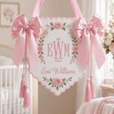Personalized Floral Tassel Baby Name Plaque Hospital Door Decor