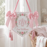 Personalized Floral Tassel Baby Name Plaque Hospital Door Decor