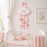 Personalized Bow Holder Embroidered Cloud Hair Bow Organizer