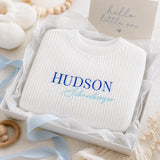 Embroidered Name Baby Sweater Personalized Toddler Knit
