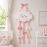 Personalized Bow Holder Embroidered Cloud Hair Bow Organizer