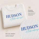 Embroidered Name Baby Sweater Personalized Toddler Knit