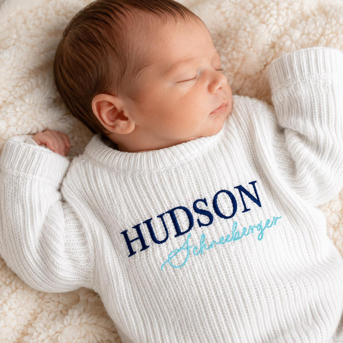 Embroidered Name Baby Sweater Personalized Toddler Knit