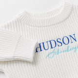 Embroidered Name Baby Sweater Personalized Toddler Knit