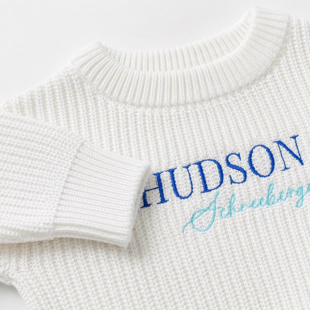 Embroidered Name Baby Sweater Personalized Toddler Knit