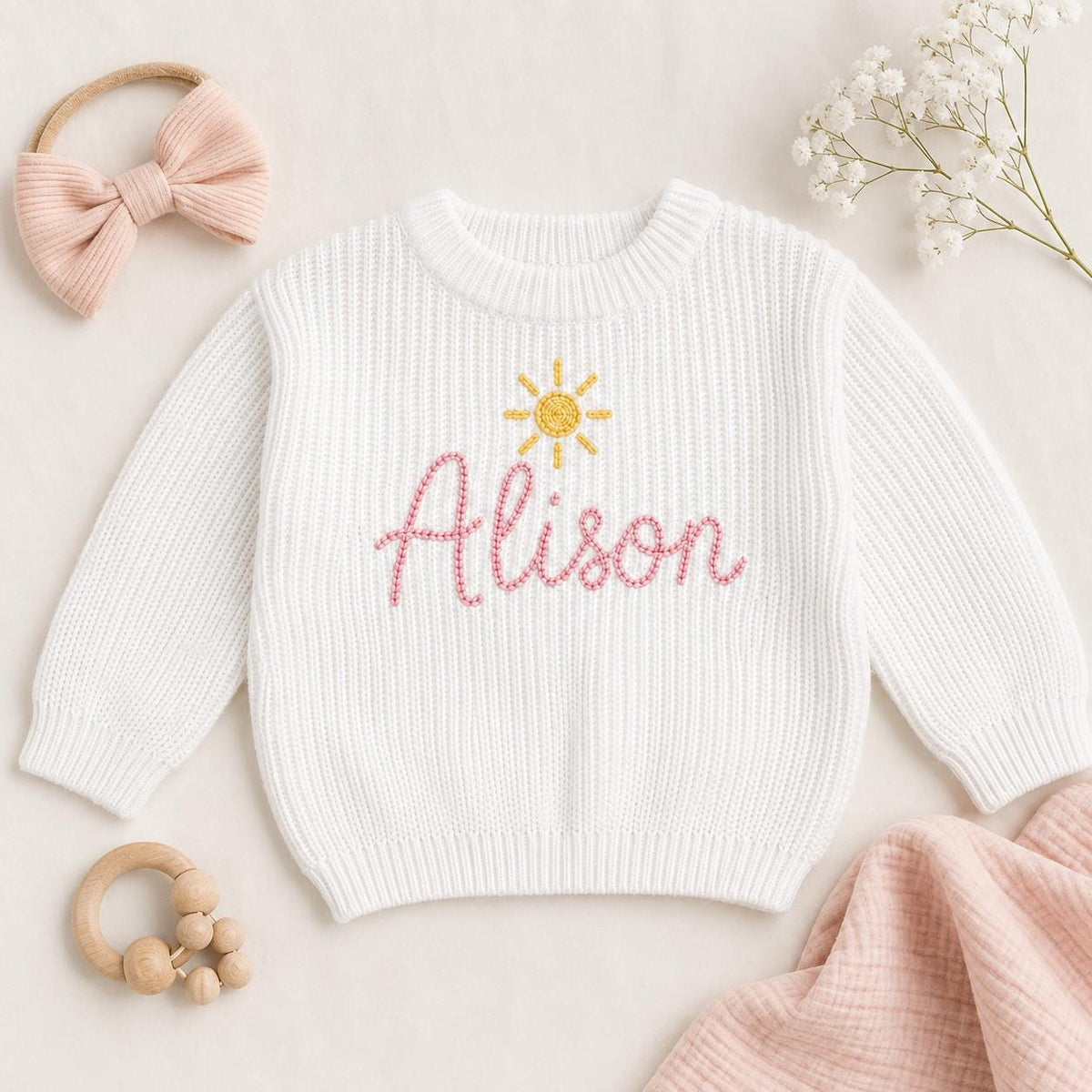Personalized Milestone Baby Knit Sweater