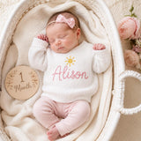 Personalized Milestone Baby Knit Sweater