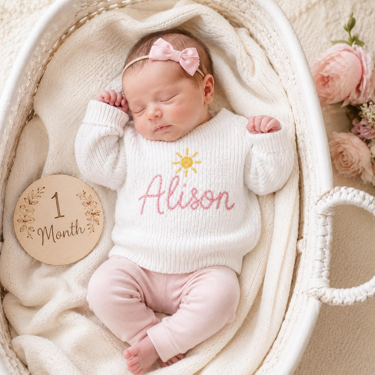 Personalized Milestone Baby Knit Sweater